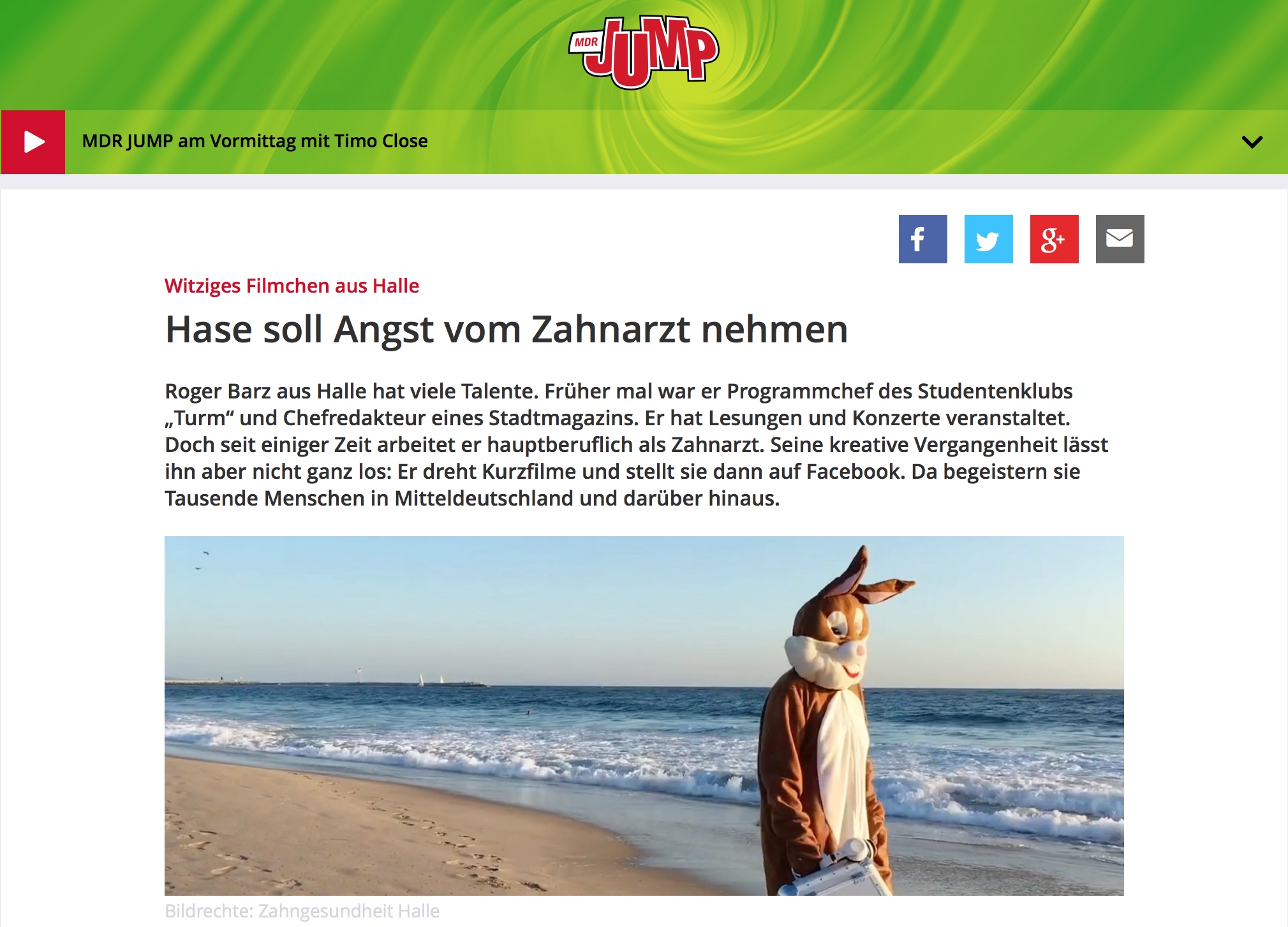 mdr Jump Radiobeitrag Zahngesundheit Halle Zahnarzt Roger Barz